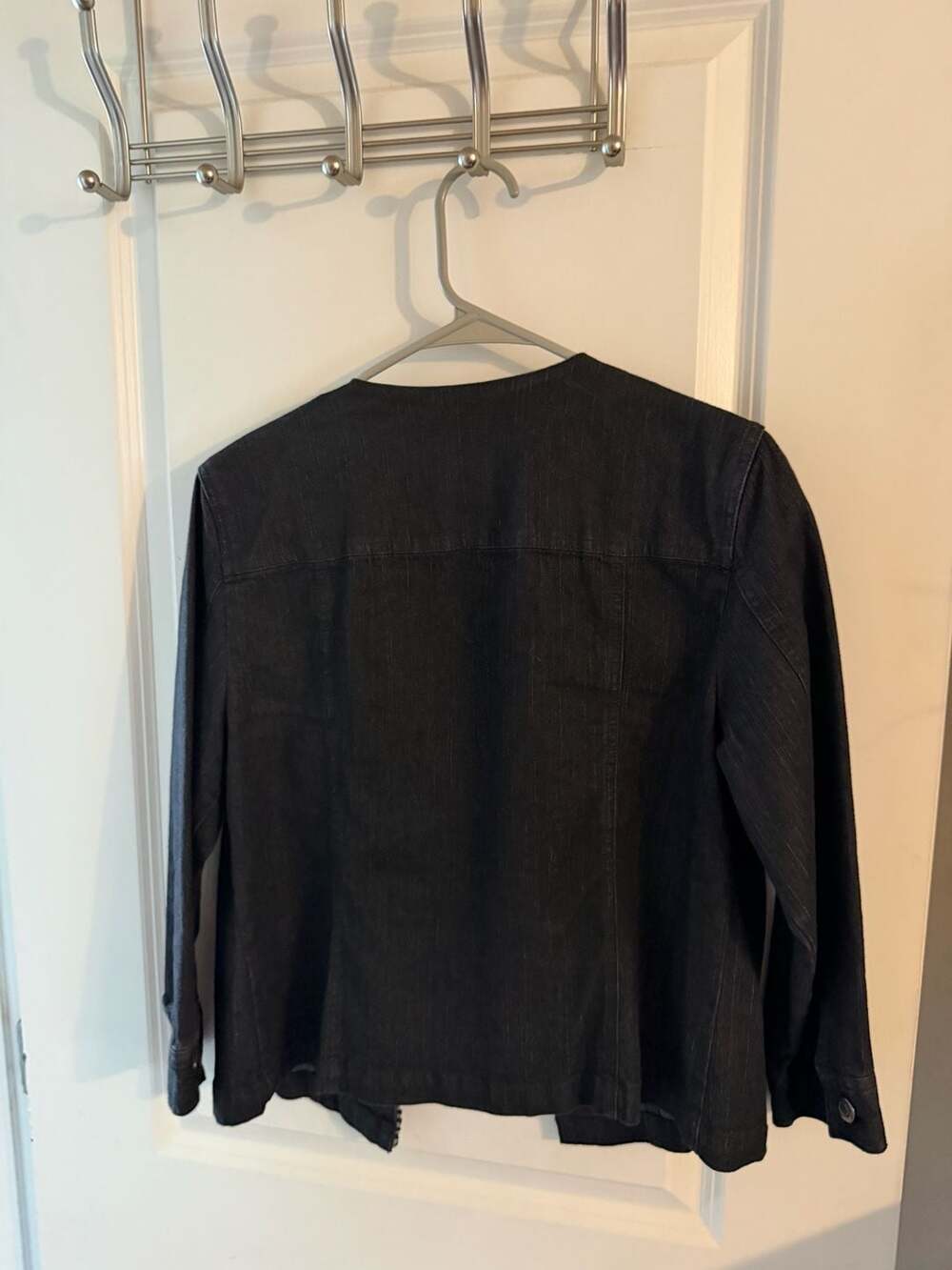 Ruby Rd. Black Rhinestone Stretch Denim Jacket - Picture 4 of 4